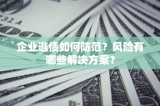 济南企业逃债如何防范？风险有哪些解决方案？