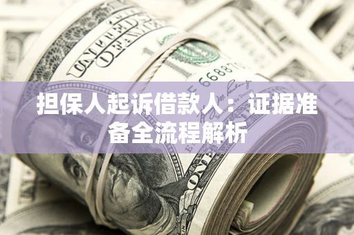 济南担保人起诉借款人：证据准备全流程解析